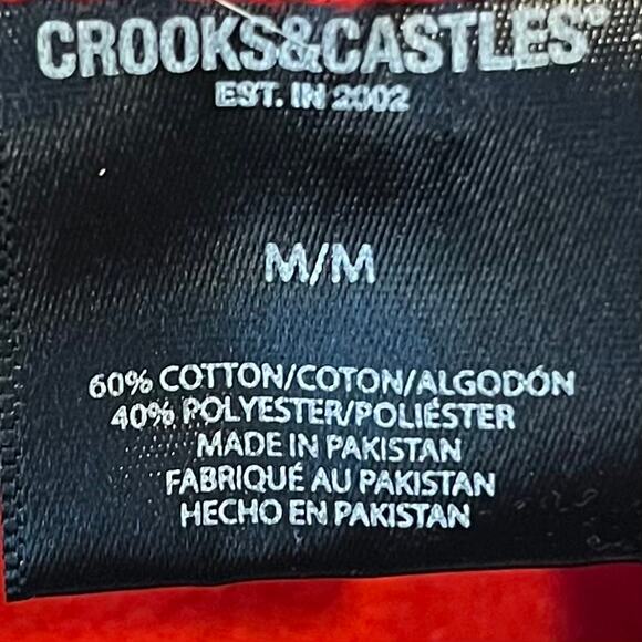 Men's Crooks and Castles Masked Medusa Graphic Pullover Hoodie Red Size M - Picture 9 of 9